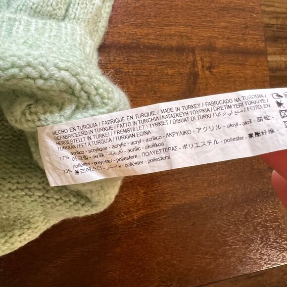 Cable Knit Chunky Oversized Whimsigoth Green Sweater Granny Granola Soft Small - Picture 9 of 9